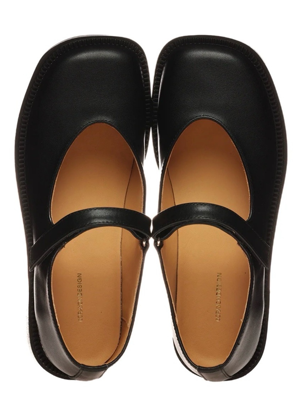 6Crayon black leather mary janes